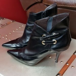 Viktor & Rolf Black Leather Stiletto Ankle Booties